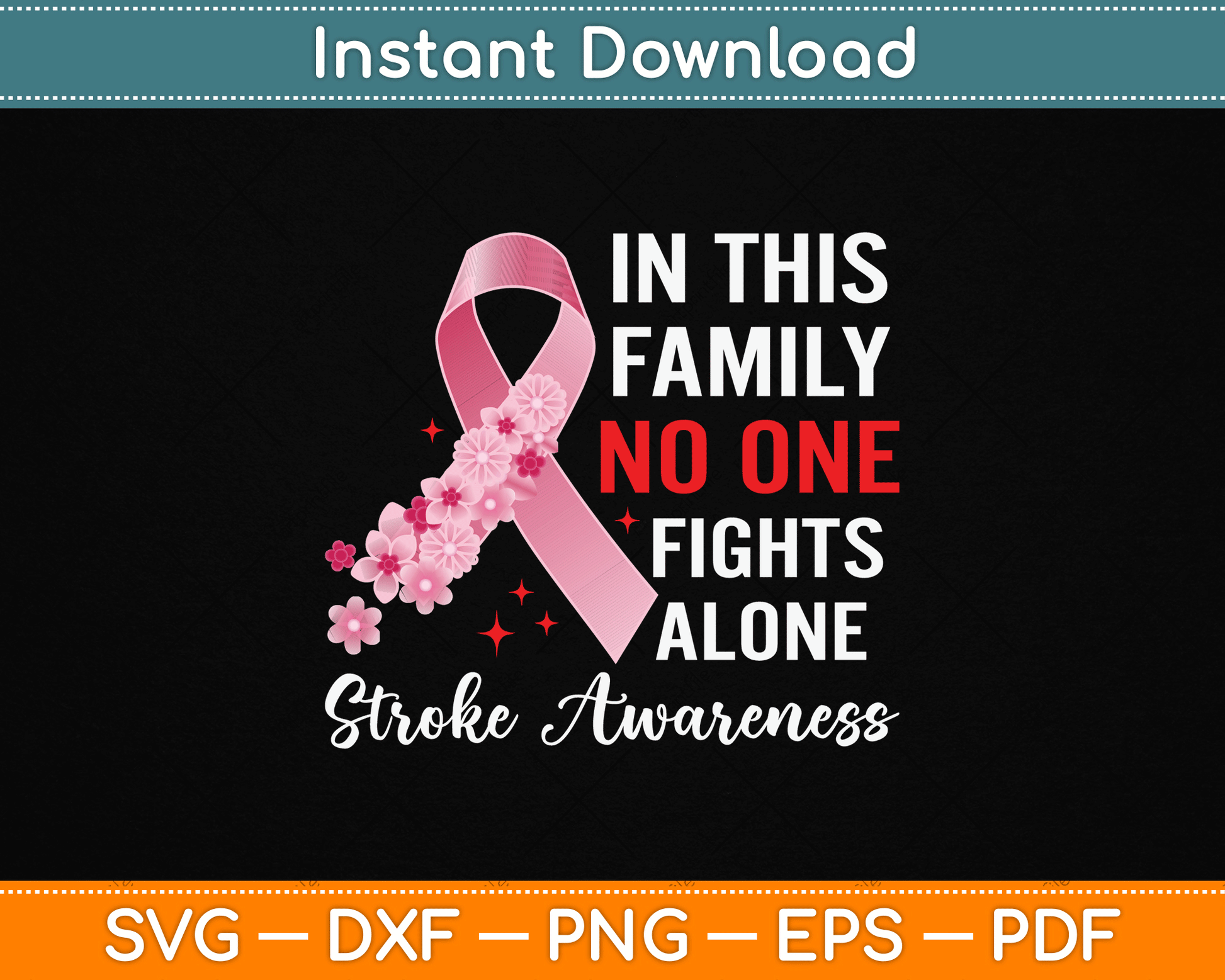 Stroke Survivor Stroke Awareness Red Ribbon SVG File