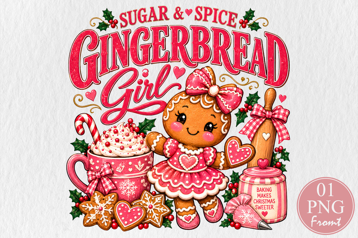 Sugar & Spice Gingerbread Girl PNG