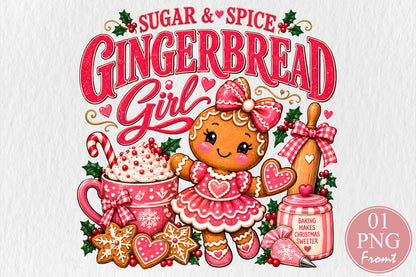 Sugar & Spice Gingerbread Girl PNG