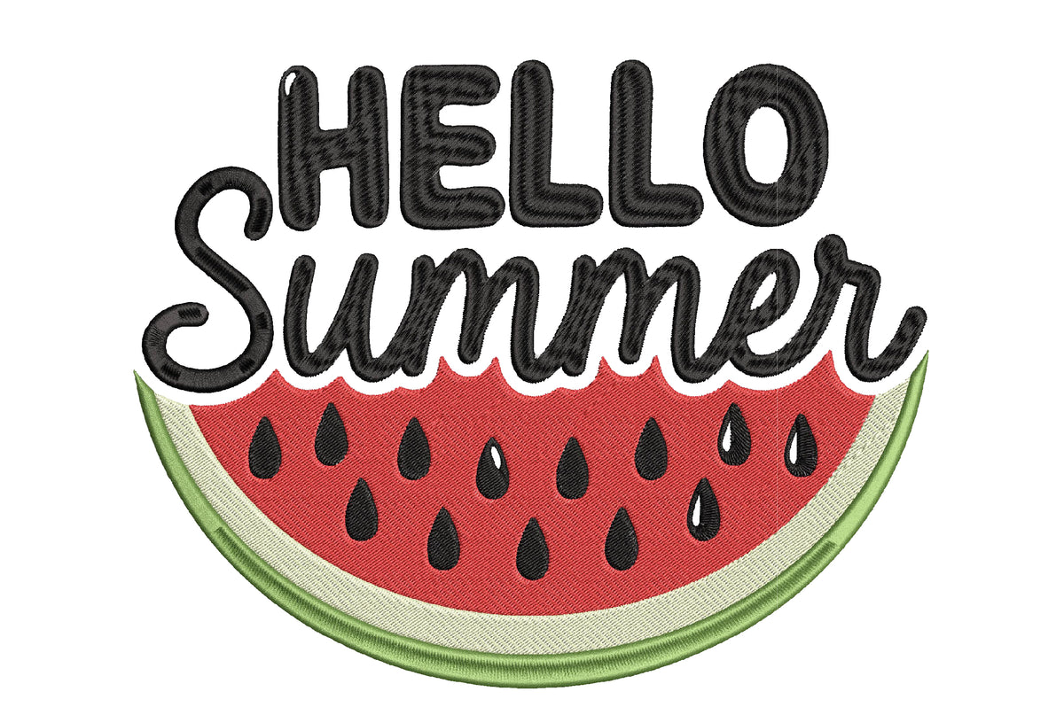 Hello Summer Watermelon Embroidery