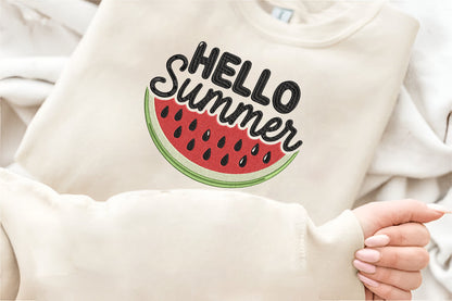 Hello Summer Watermelon Embroidery