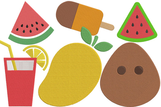 Summer Fruit Embroidery Designs Bundle
