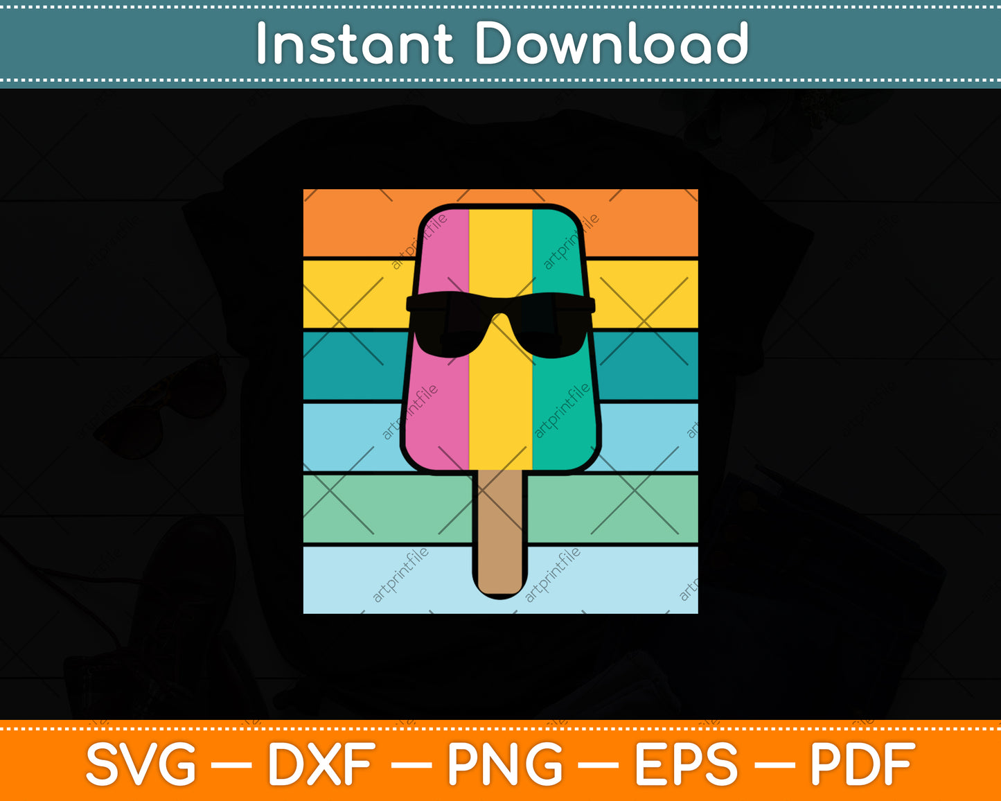 Summer Popsicle Funny Ice Cream Beach Pool Party Svg Digital Cutting File