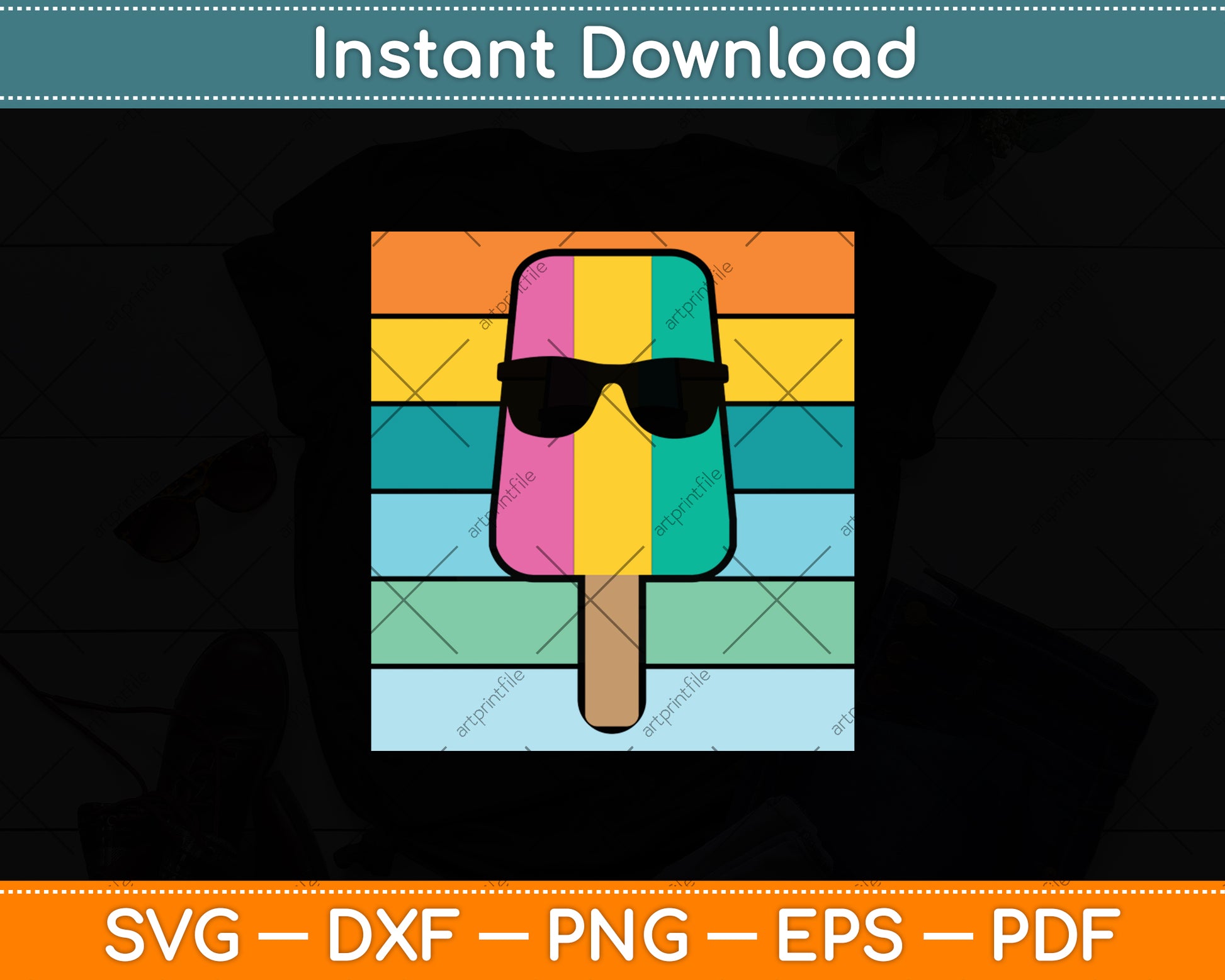 Summer Popsicle Funny Ice Cream Beach Pool Party Svg Digital Cutting File