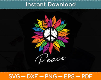 Sunflower Peace Sign Svg Png Dxf Digital Cutting File