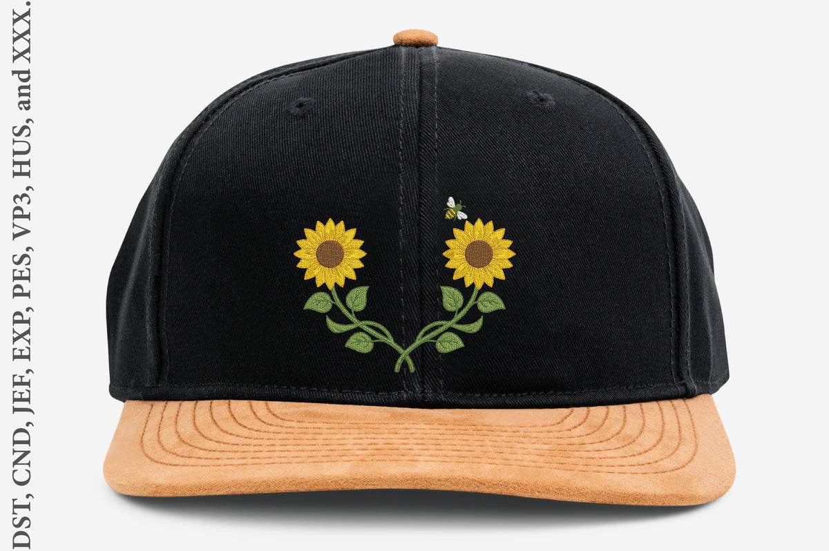 Sunflower Wreath Embroidery Design – Beautiful Sunflower Floral Machine Embroidery Pattern, Rustic Botanical Wreath Embroidery Design