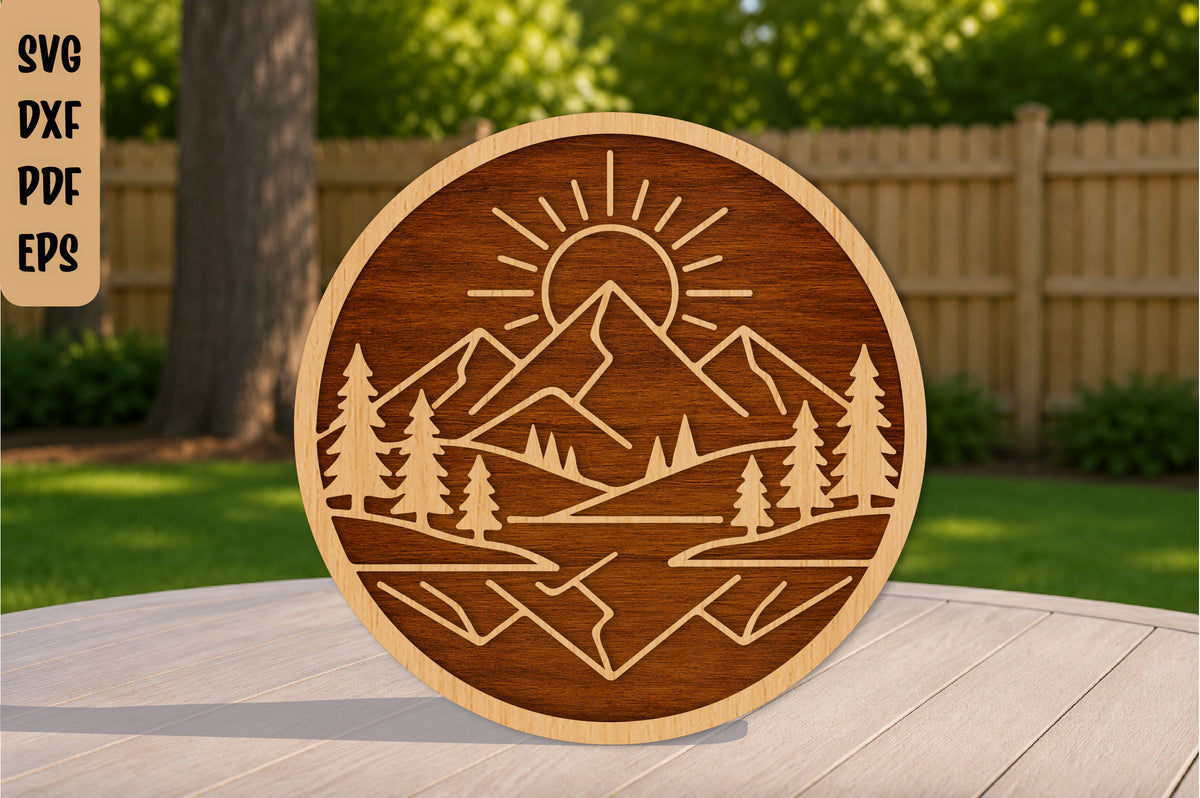 Mountain Landscape Laser Cut SVG