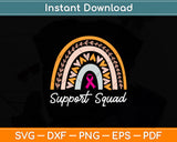 Support Squad Breast Cancer Awareness Svg Png Dxf Digital Cutting File