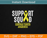 Support Squad Sarcoma Cancer Awareness Yellow Ribbon Svg Digital Cutting File