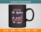 Support The Fighters Breast Cancer Awareness Month Support Svg Digital Cutting File
