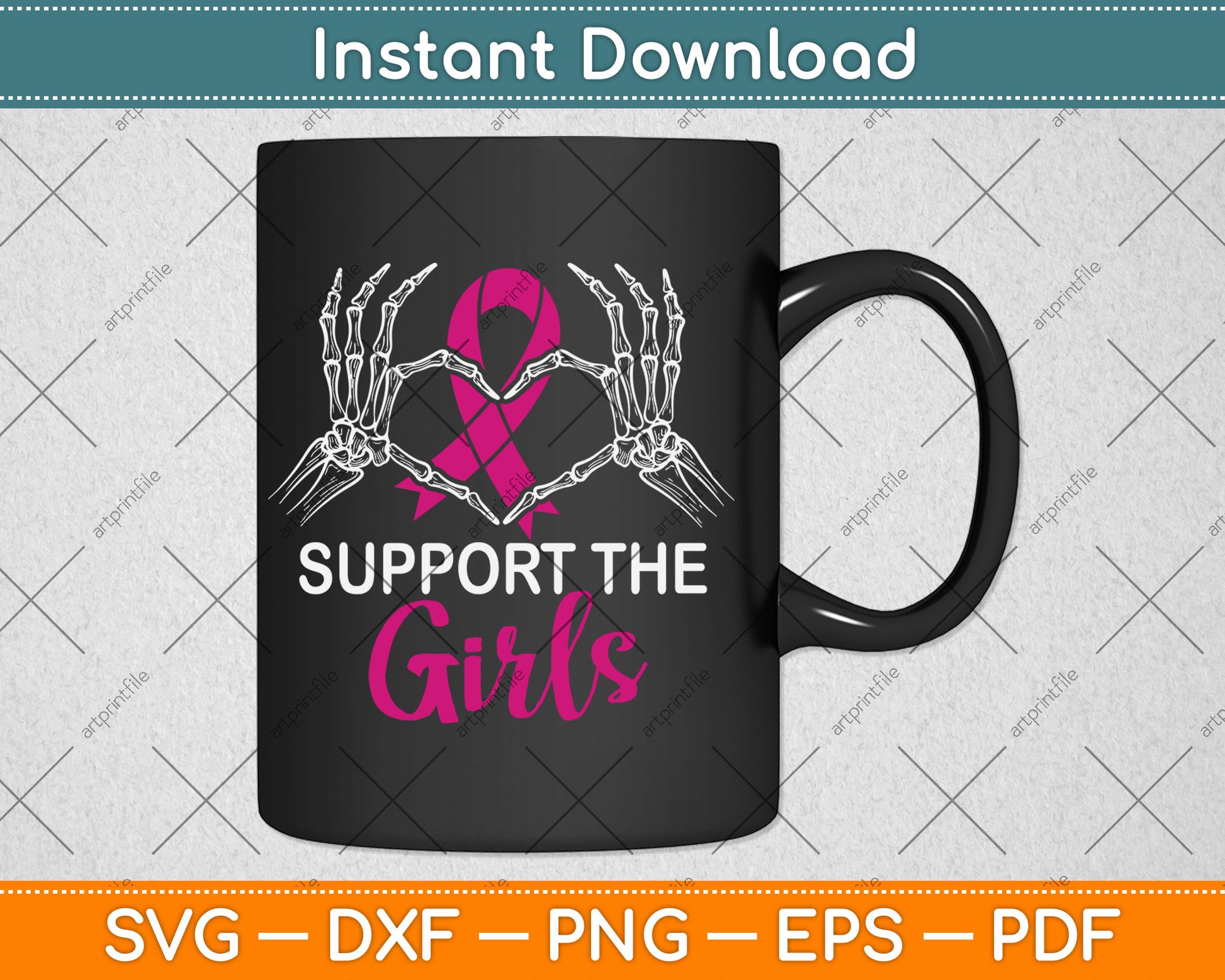 Support The Girls Breast Cancer Awareness Svg Digital Cutting File