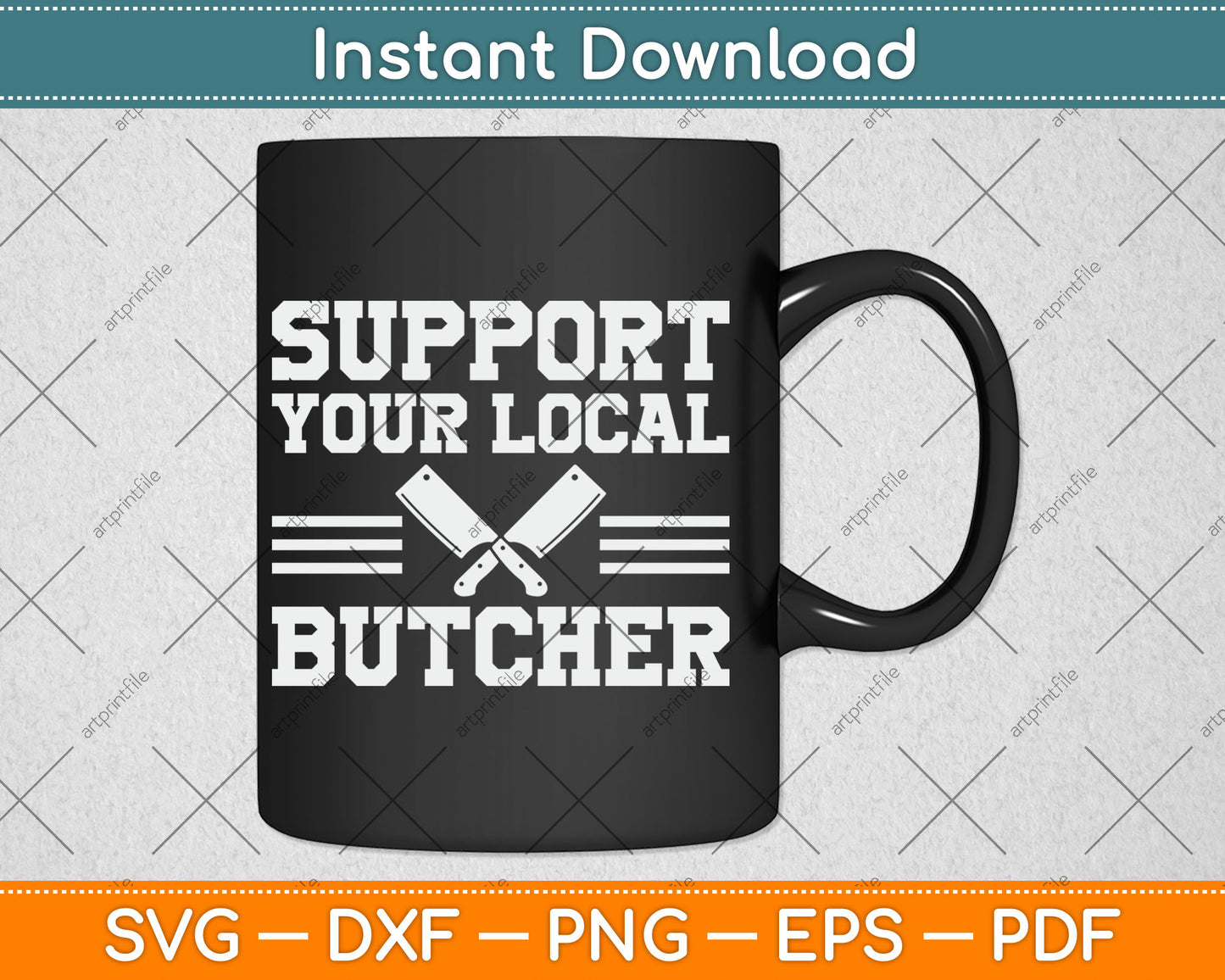 Support Your Local Butcher Funny Chef Cooking Meat Svg Digital Cutting File