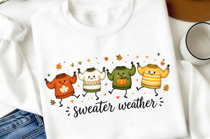 Sweater Weather Autumn PNG Cozy Fall Sweater Sublimation Design