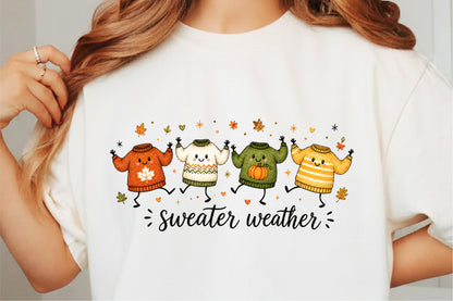 Sweater Weather Autumn PNG Cozy Fall Sweater Sublimation Design