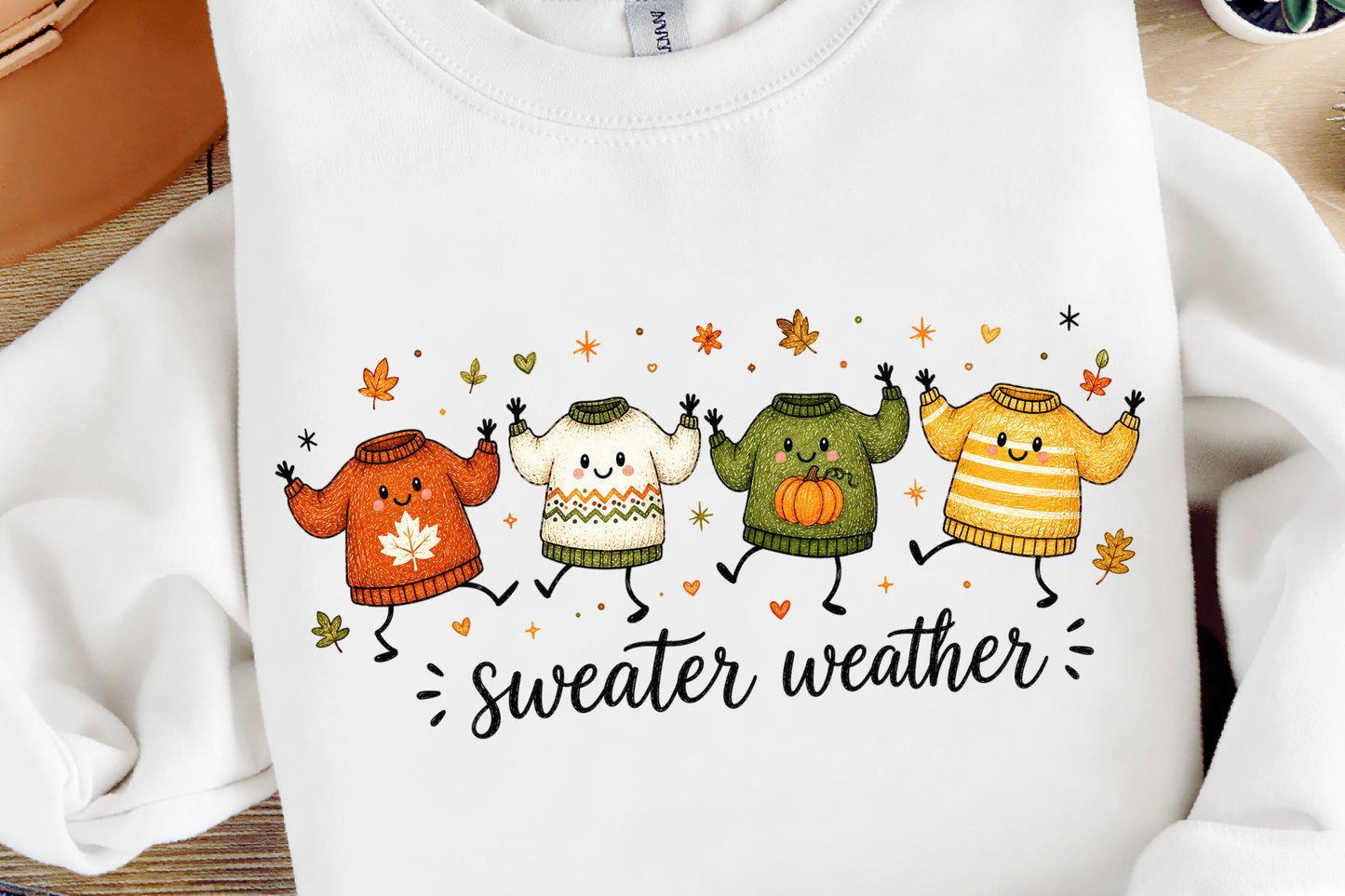 Sweater Weather Autumn PNG Cozy Fall Sweater Sublimation Design
