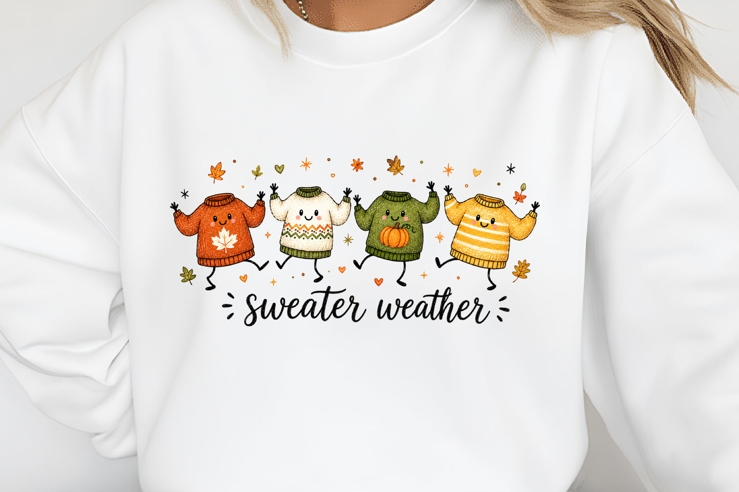 Sweater Weather Autumn PNG Cozy Fall Sweater Sublimation Design