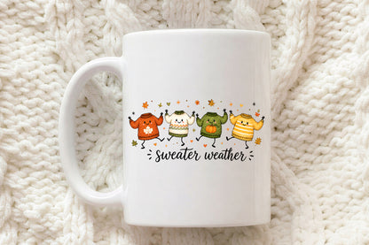 Sweater Weather Autumn PNG Cozy Fall Sweater Sublimation Design