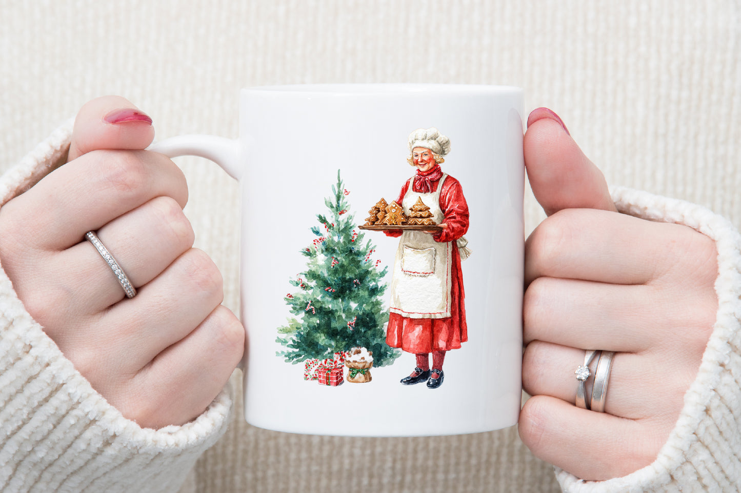 Sweet Christmas Mrs Claus Village Clipart PNG Bundle