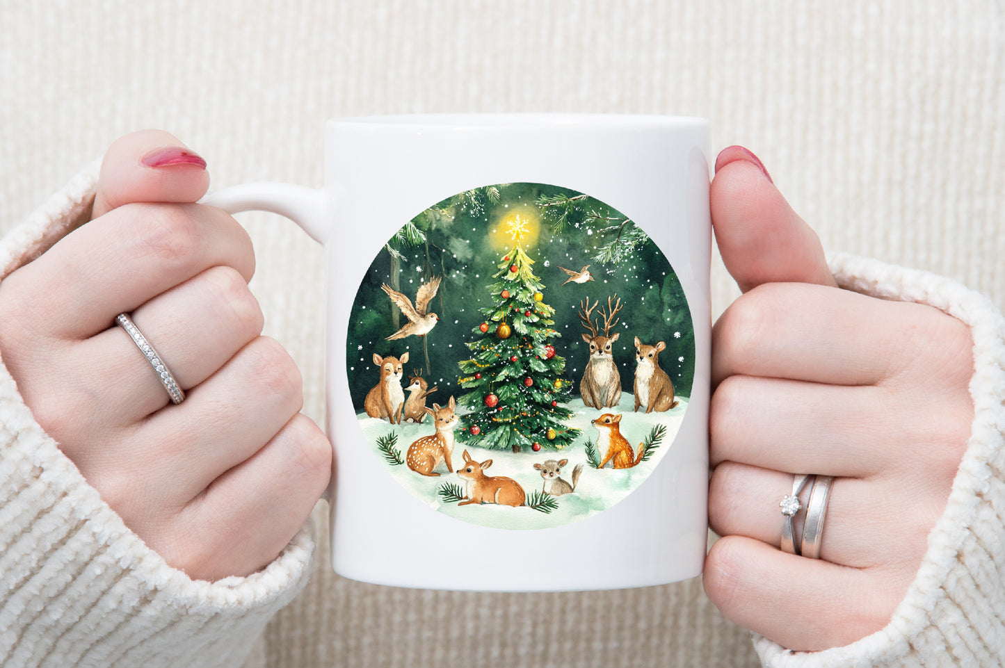 Sweet Christmas Woodland Animals Clipart Bundle PNG
