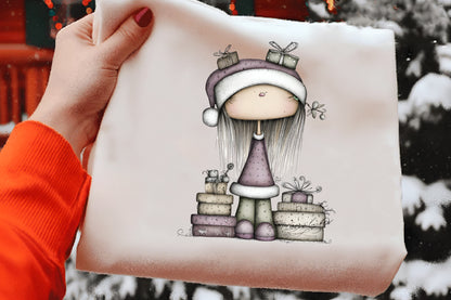 Sweet Cute Christmas Mrs Santa Claus PNG