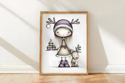 Sweet Cute Christmas Mrs. Santa Claus PNG Bundle | Adorable Watercolor Holiday Mrs. Claus Clipart