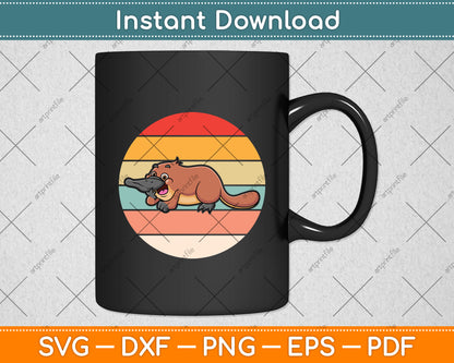 Sweet Platypus Vintage Retro Svg Png Dxf Digital Cutting File