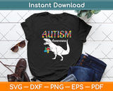 T-Rex Autism Awareness Cute Dinosaur Svg Digital Cutting File