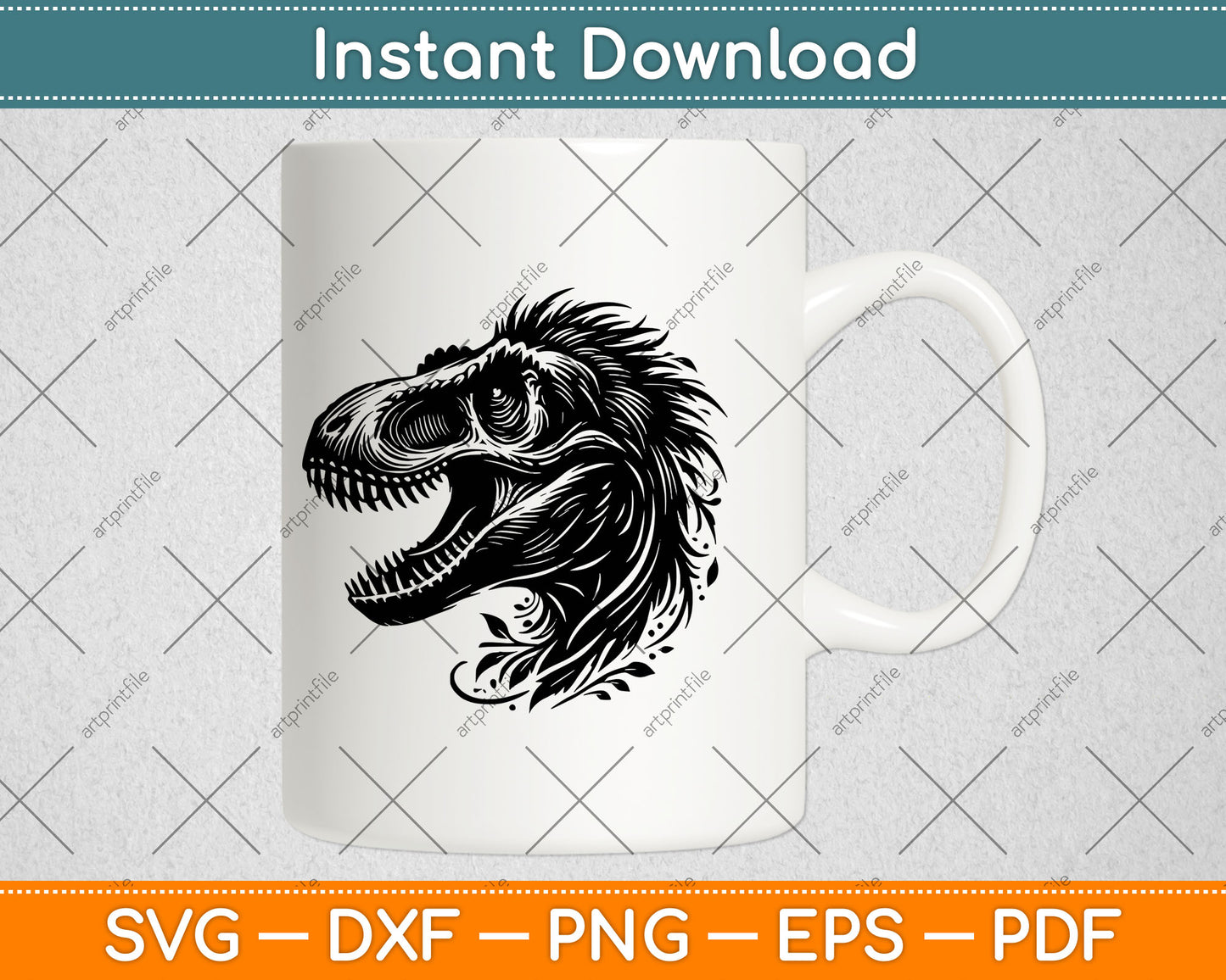 T-Rex Dinosaur Svg Design Digital Cutting File