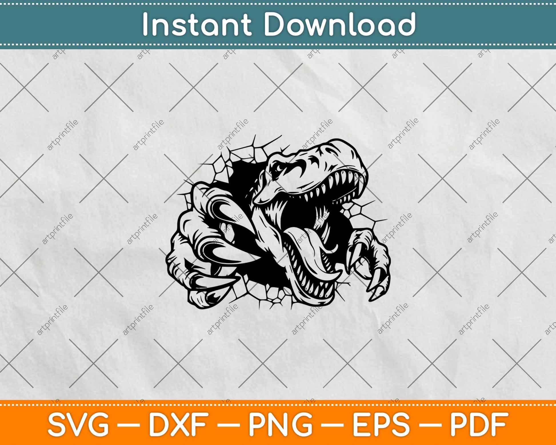 T-Rex Dinosaur Svg Digital Cutting File