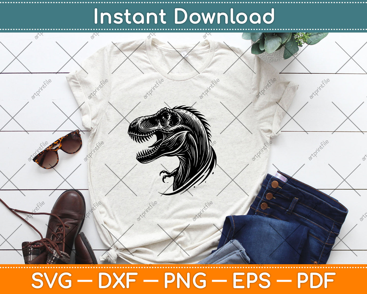 T-Rex Dinosaur Svg Digital Cutting File