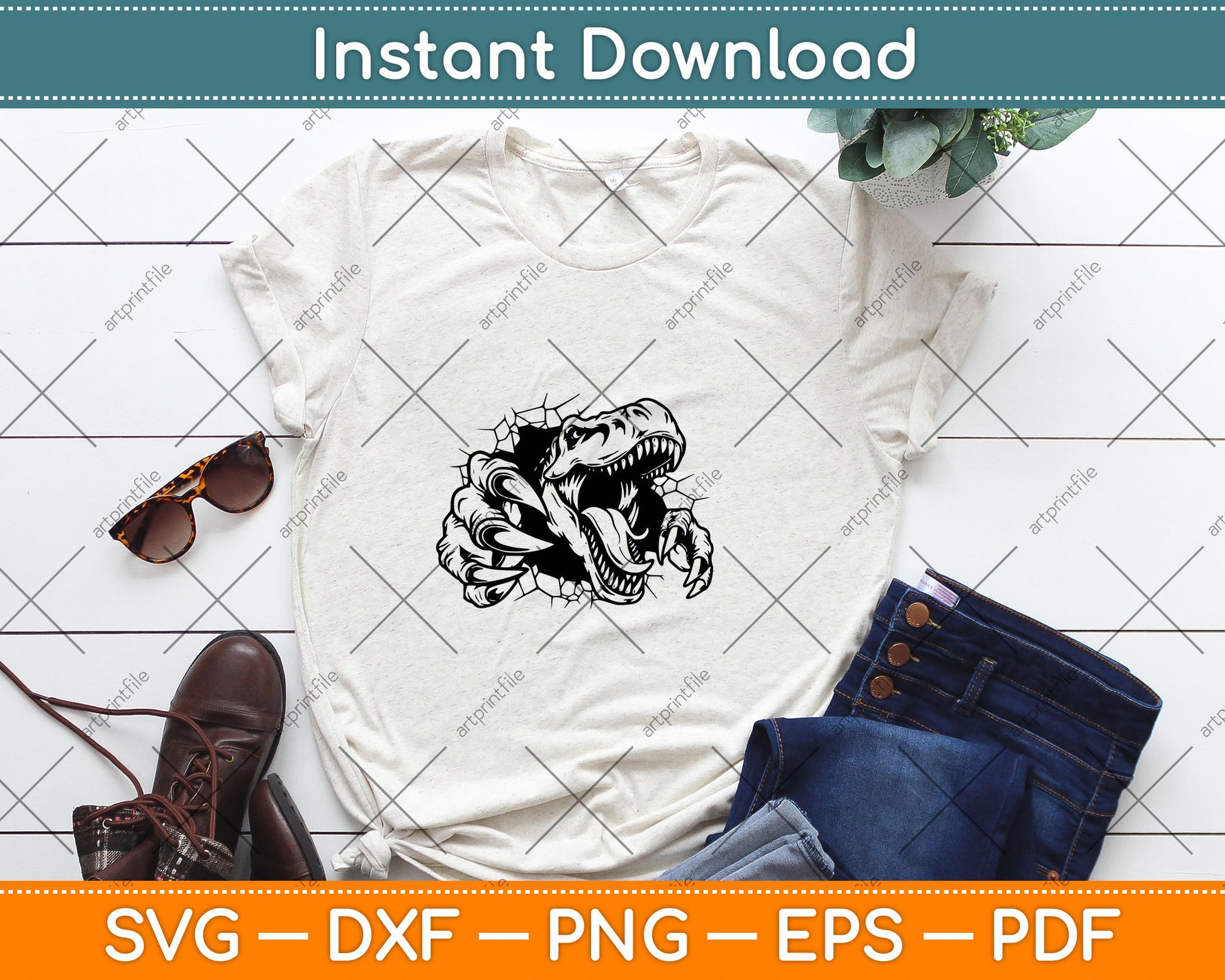 T-Rex Dinosaur Svg Digital Cutting File