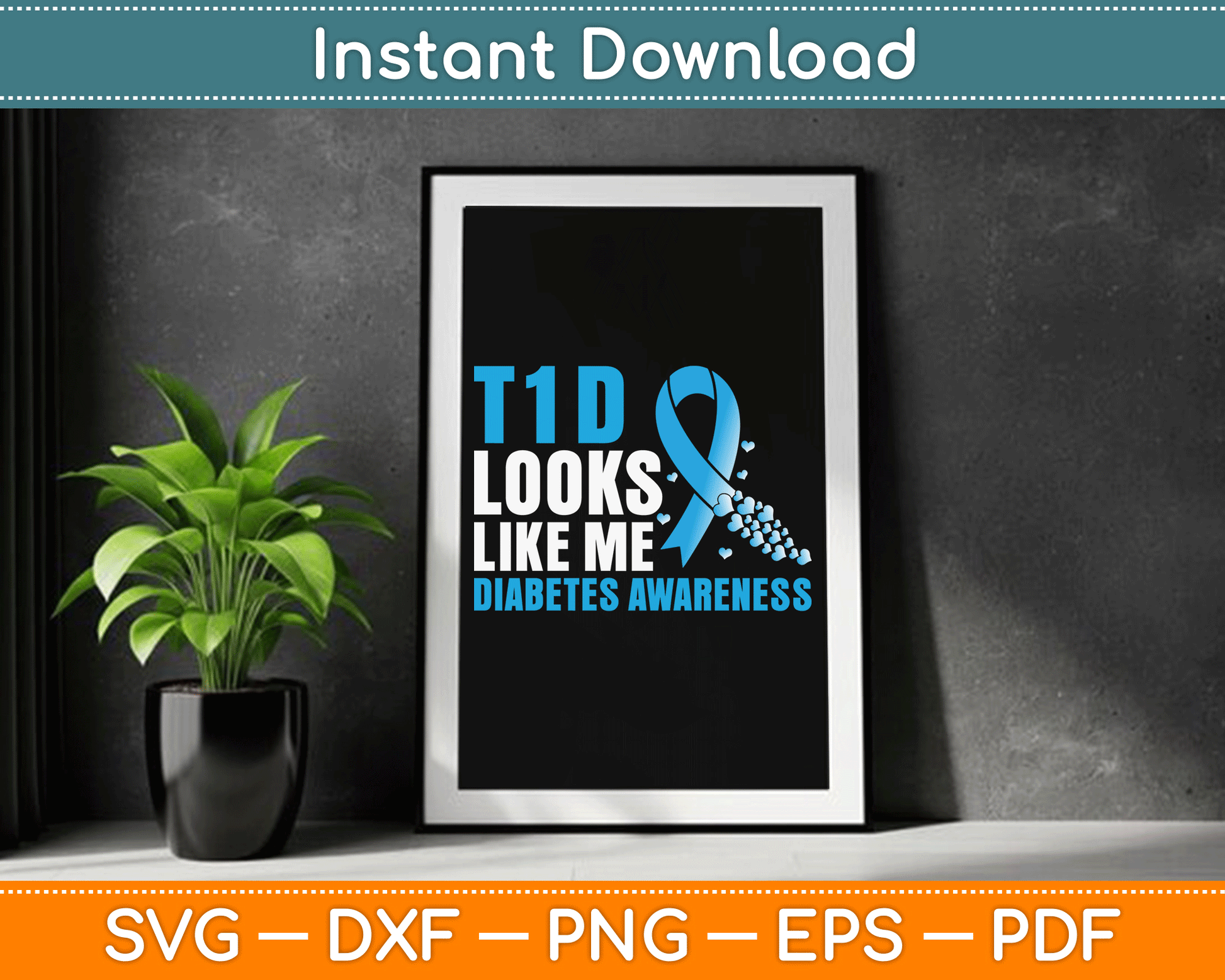 T1D Looks Like Me Diabetes Awareness SVG Digital Cutting File