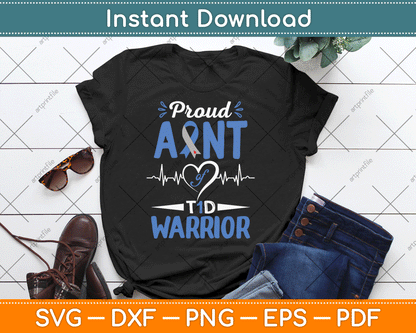 T1D Proud Aunt Diabetes Awareness Type 1 Insulin Pancreas SVG Digital Cutting File