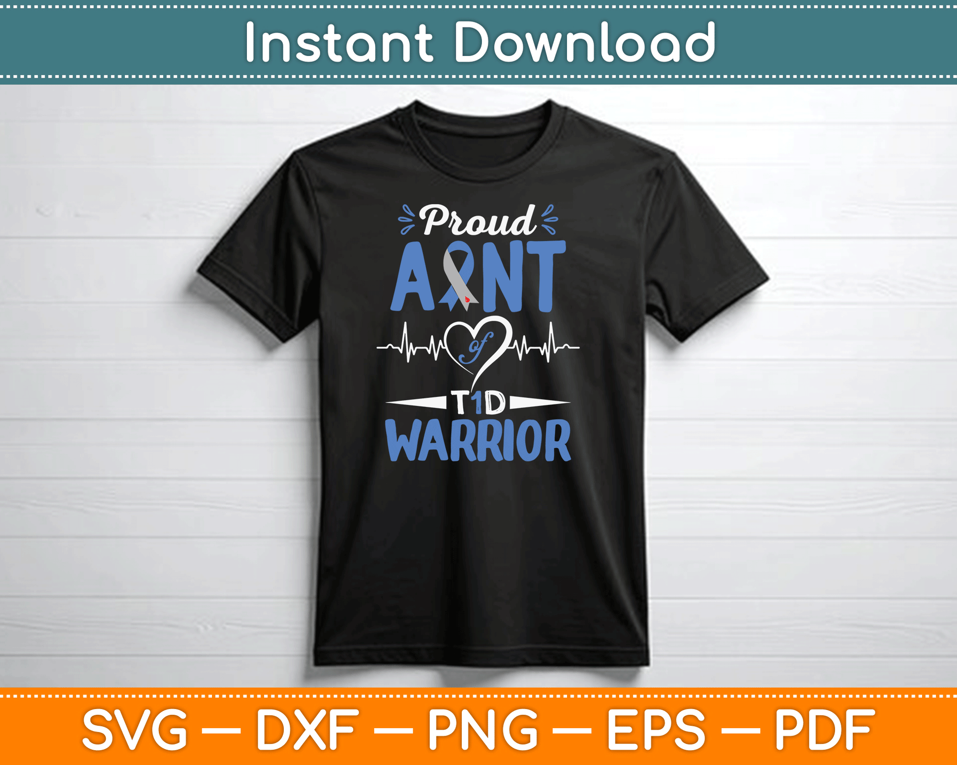 T1D Proud Aunt Diabetes Awareness Type 1 Insulin Pancreas SVG Digital Cutting File