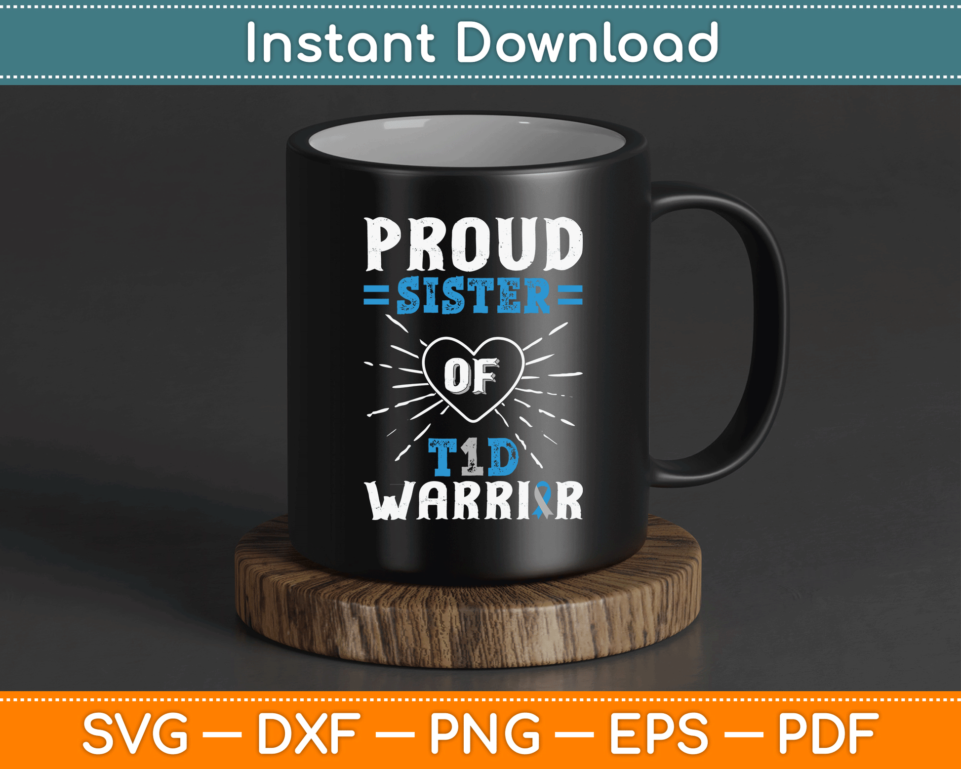 T1D Proud Sister Diabetes Awareness Type 1 Insulin Pancreas SVG Digital Cutting File
