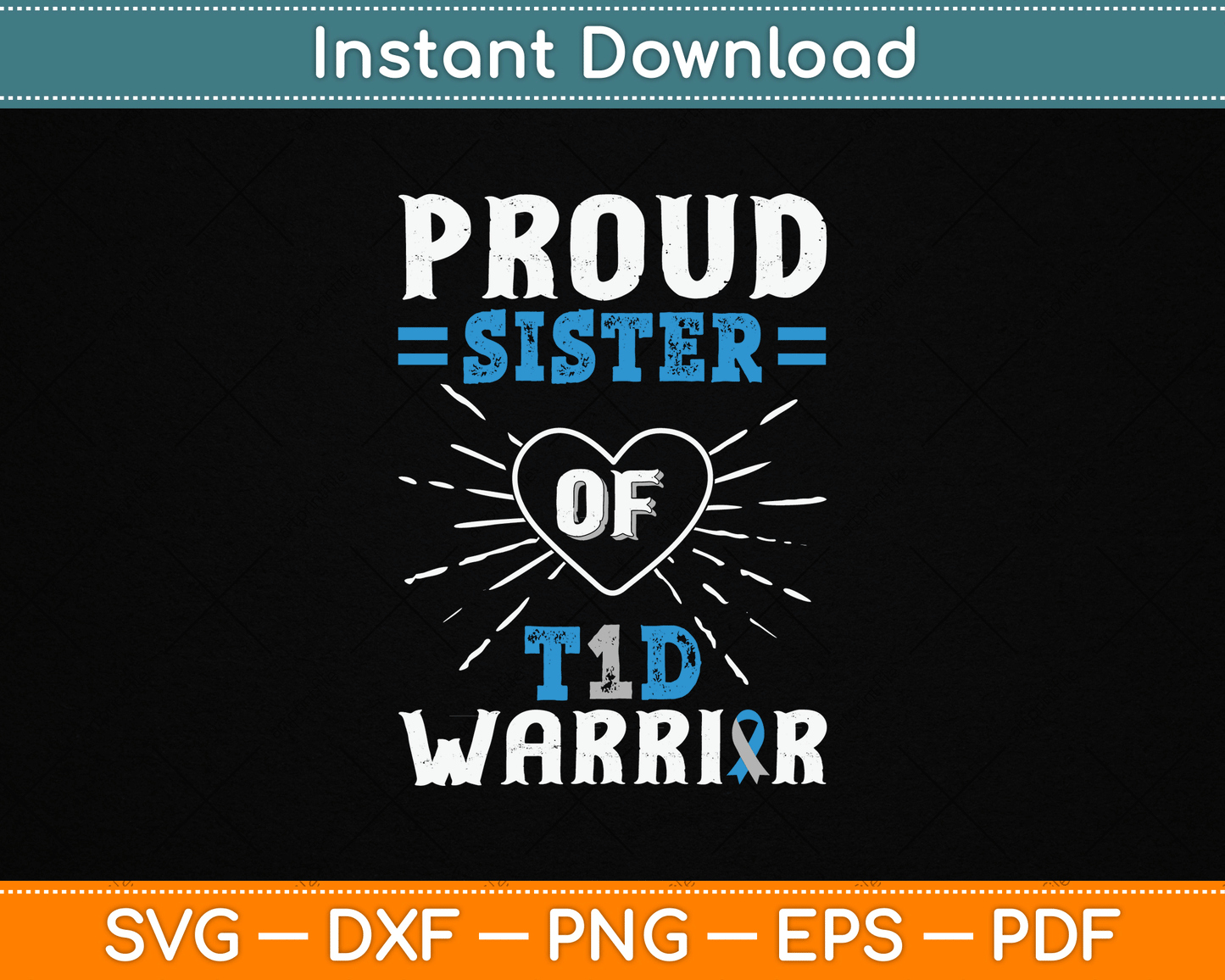 T1D Proud Sister Diabetes Awareness Type 1 Insulin Pancreas SVG Digital Cutting File