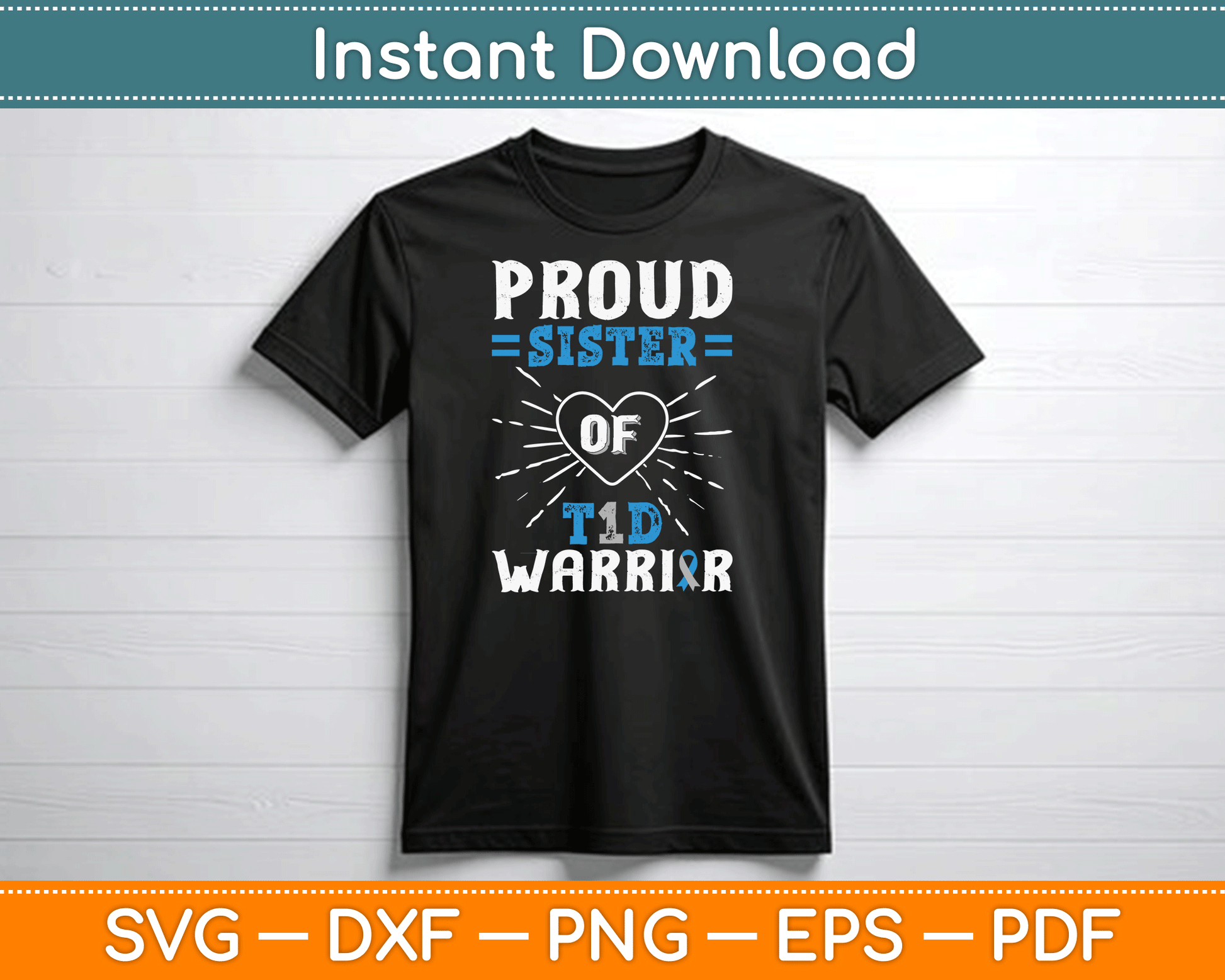 T1D Proud Sister Diabetes Awareness Type 1 Insulin Pancreas SVG Digital Cutting File