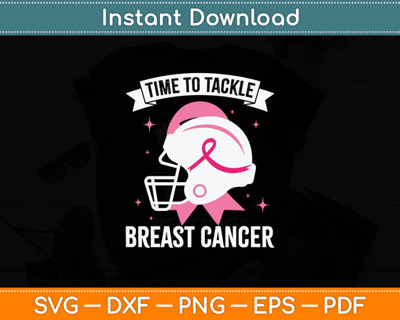 Tackle Breast Cancer Football Pink Breast Cancer Awareness Svg Digital Cutting File