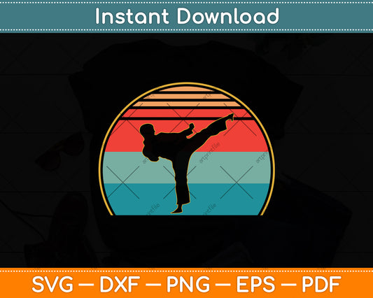 Taekwondo Vintage Retro Style Svg Png Dxf Digital Cutting File