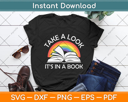 Take A Look It’s In A Book Vintage Retro Rainbow Svg Digital Cutting File