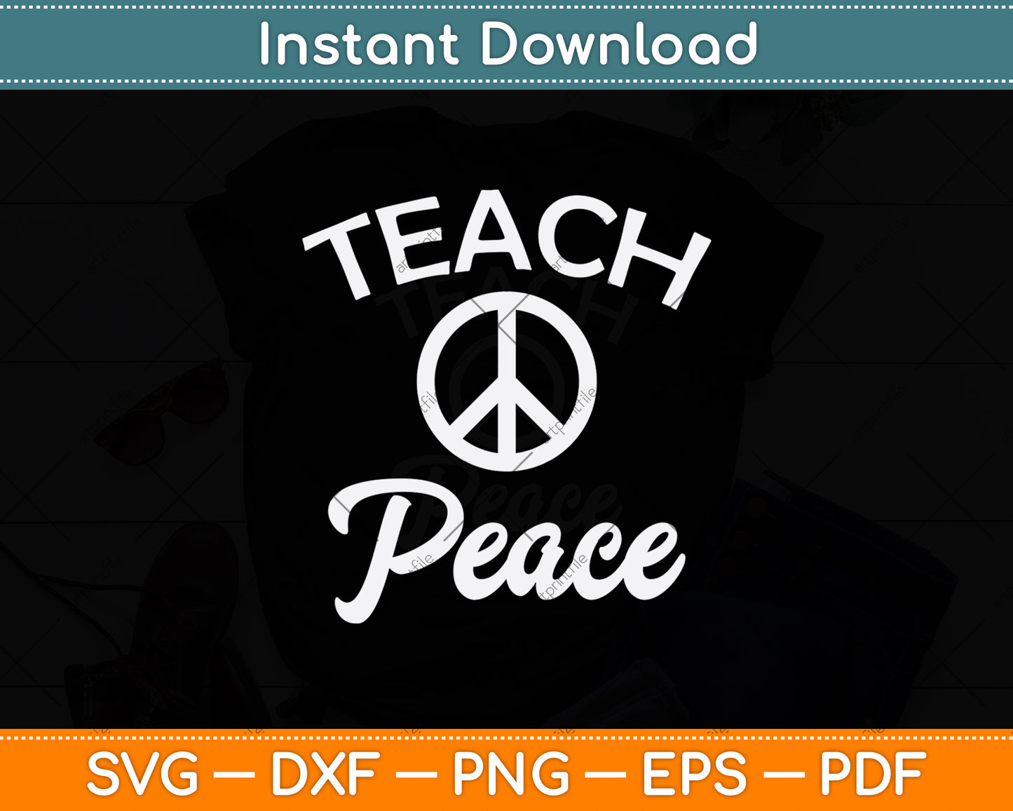 Teach Peace International World Svg Png Dxf Digital Cutting File