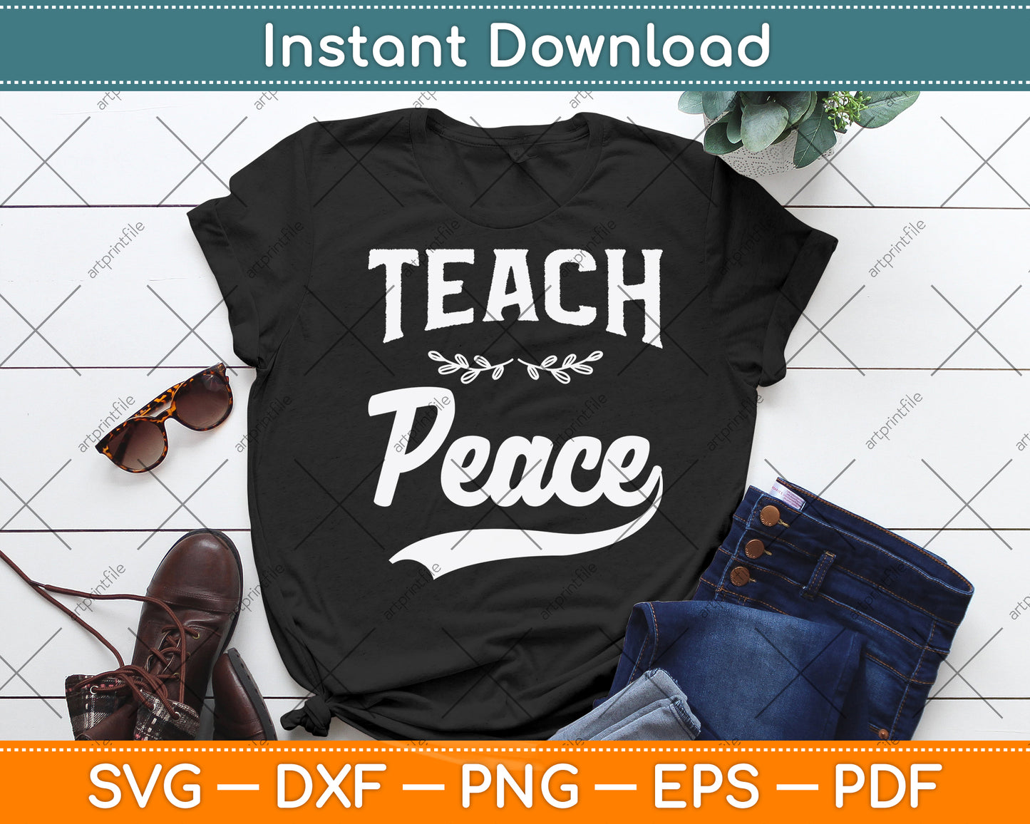 Teach Peace International World Svg Png Dxf Digital Cutting File