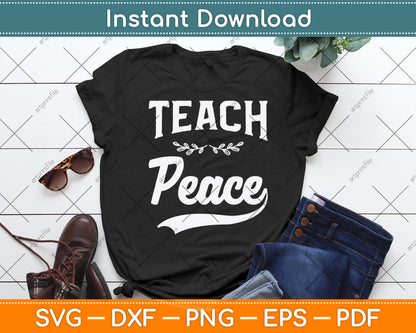 Teach Peace International World Svg Png Dxf Digital Cutting File