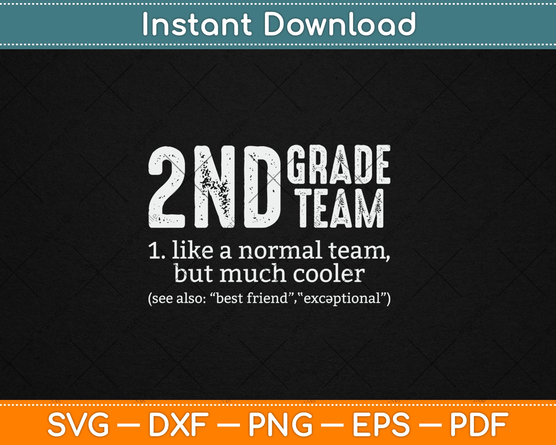 Teacher 2nd Grade Team Like A Normal Team But Much Cooler Svg Design Cutting File