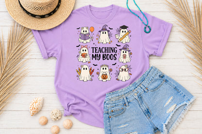 Teaching My Boos PNG Cute Halloween Teacher Ghost Sublimation Design