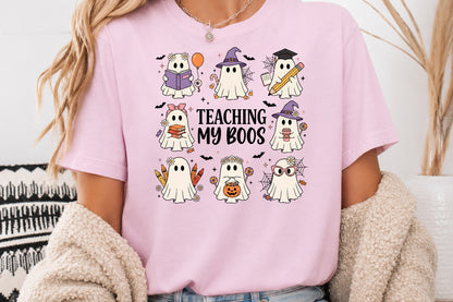 Teaching My Boos PNG Cute Halloween Teacher Ghost Sublimation Design