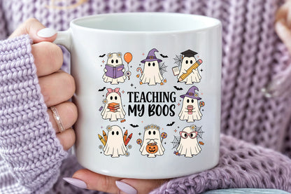 Teaching My Boos PNG Cute Halloween Teacher Ghost Sublimation Design