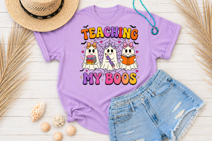 Teaching My Boos Halloween Teacher Ghost PNG Cute Spooky School Sublimation Design