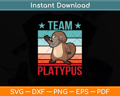 Team Platypus Retro Vintage Svg Png Dxf Digital Cutting File