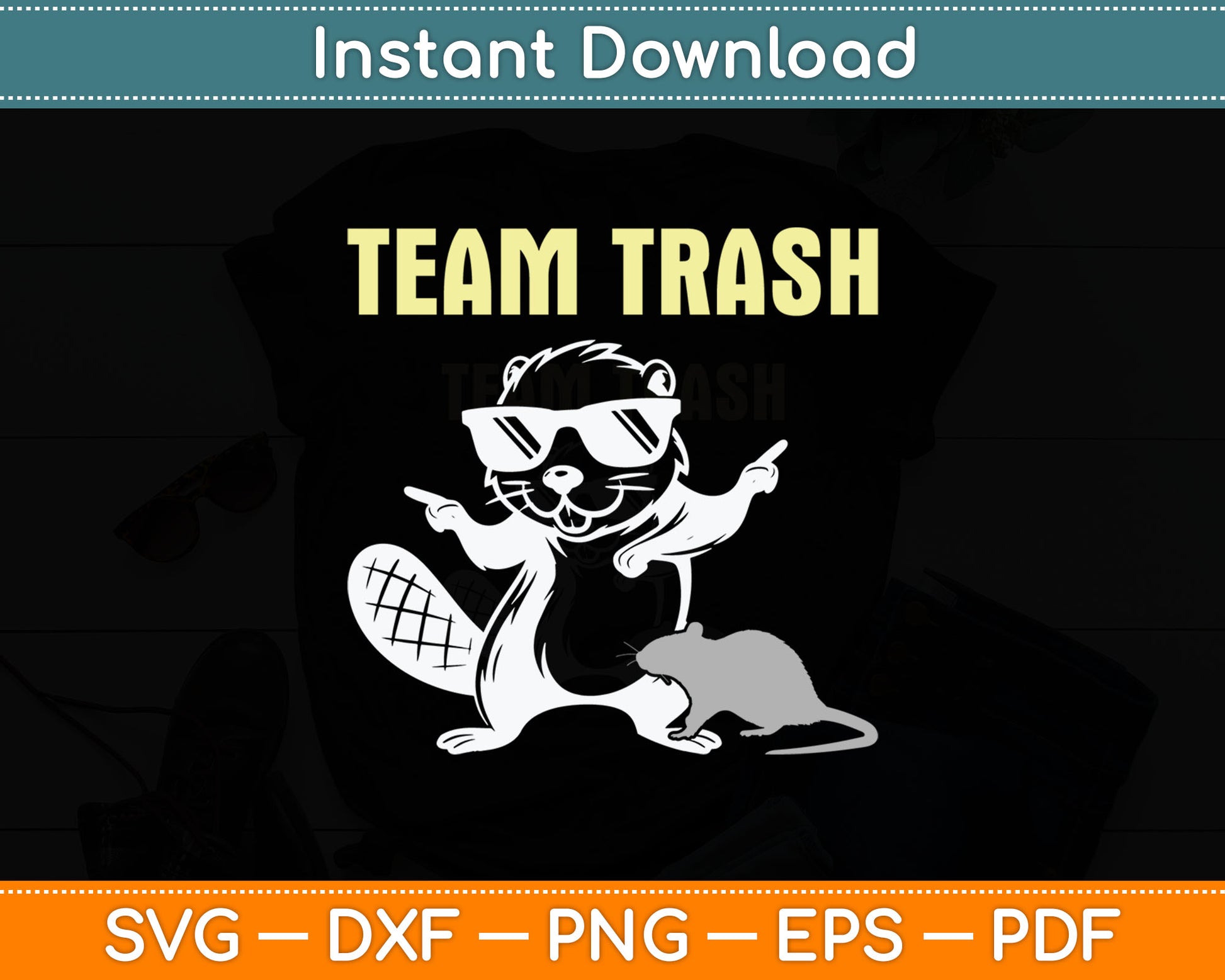 Team Trash Opossum Raccoon Rat Funny Animals Svg Digital Cutting File